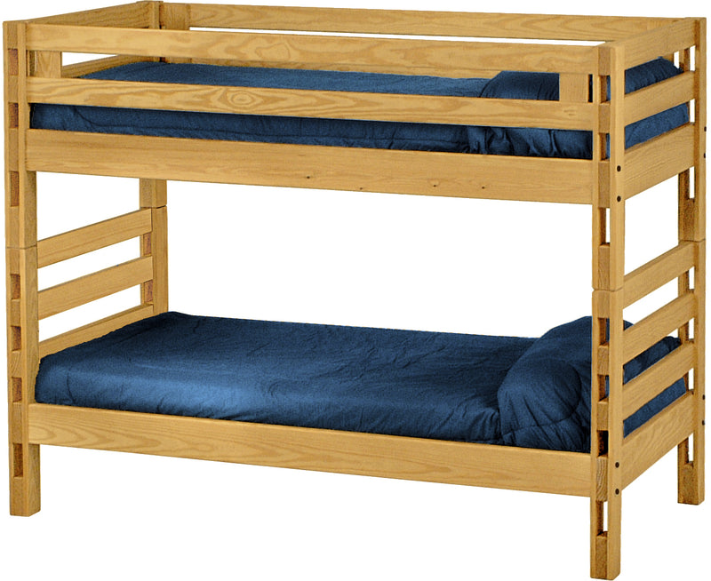 Ladder End Bunk Bed, Twin Over Twin, By Crate Designs. 4005