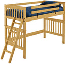 Mission Loft Bed with Ladder and Guardrails, Twin, By Crate Designs. 4705A