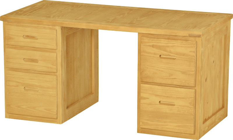 Desk with Drawers, 58" Wide, By Crate Designs. 6156