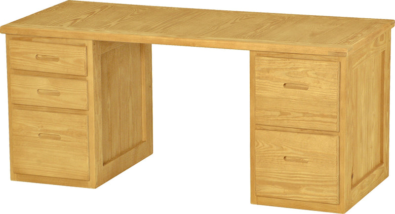 Desk with Drawers, 66" Wide, By Crate Designs. 6256