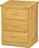 3 Drawer Night Table, 30" Tall, By Crate Designs. 7009D