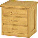 3 Drawer Night Table, 24" Tall, By Crate Designs. 7010D