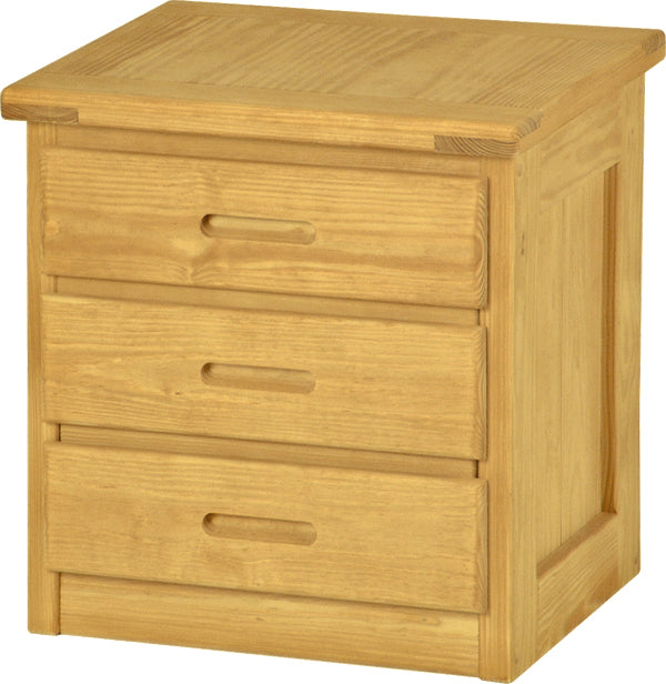 3 Drawer Night Table, 24" Tall, By Crate Designs. 7010D