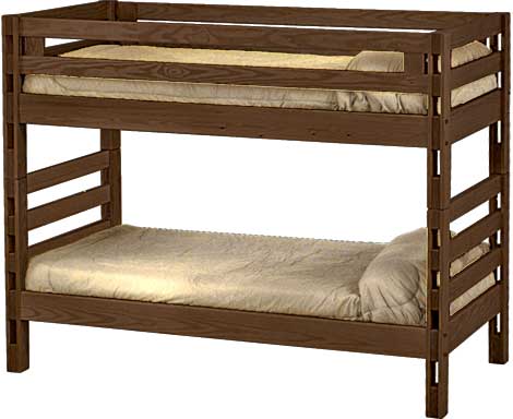 Ladder End Bunk Bed, Twin Over Twin, By Crate Designs. 4005