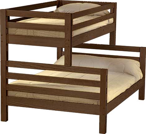 Ladder Bunk Bed, TwinXL Over Queen, By Crate Designs. 4058