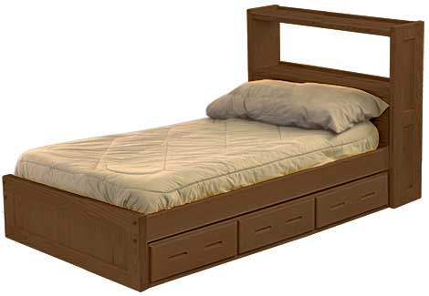 Bookcase Bed with Drawers, Twin, By Crate Designs. 4336
