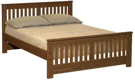 Shaker Bed, Full, 36" Headboard and 22" Footboard, By Crate Designs. 44762