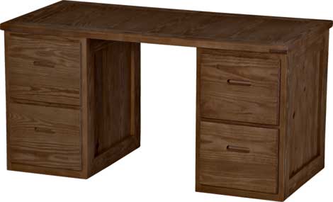 2 File Drawer Desk, 58" Wide, By Crate Designs. 6166