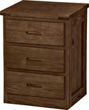 3 Drawer Night Table, 30" Tall, By Crate Designs. 7009D