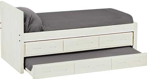 Captain's Bed with Drawers and Trundle, Queen, By Crate Designs. 4511
