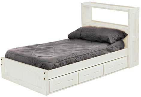 Bookcase Bed with Drawers, Twin, By Crate Designs. 4336