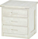 3 Drawer Night Table, 24" Tall, By Crate Designs. 7010D