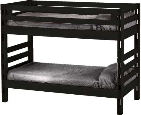 Ladder End Bunk Bed, Twin Over Twin, By Crate Designs. 4005