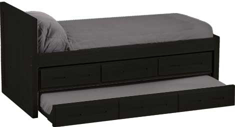 Captain's Bed with Drawers and Trundle, King, By Crate Designs. 4611