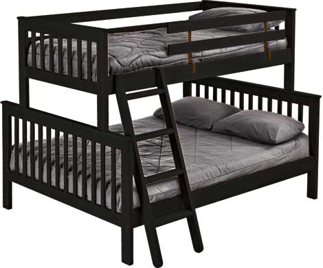Mission Bunk Bed, Twin XL Over Queen, Offset, By Crate Designs. 4758H