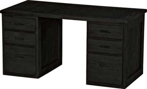 Desk with 3 Drawers on Each Side, 58" Wide, By Crate Designs. 6155