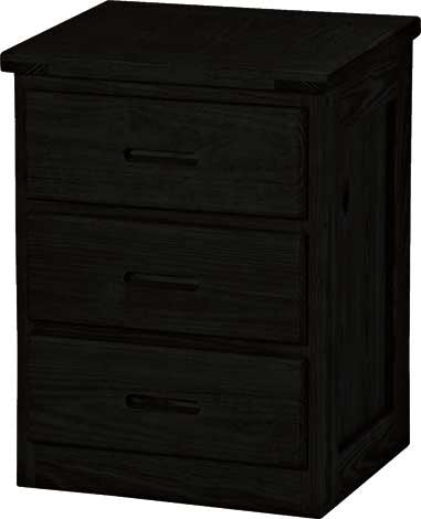 3 Drawer Night Table, 30" Tall, By Crate Designs. 7009D