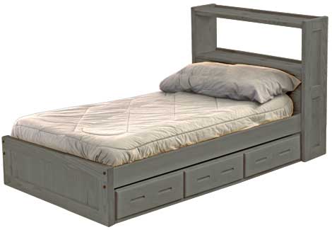 Bookcase Bed with Drawers, Twin, By Crate Designs. 4336