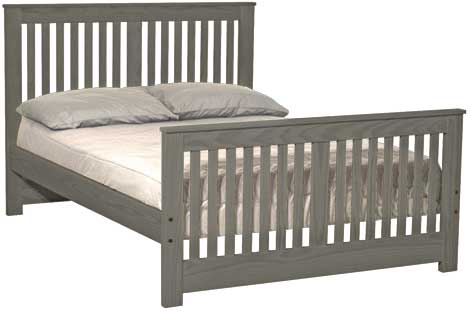 Shaker Bed, Full, 44" Headboard and 29" Footboard, By Crate Designs. 44749
