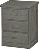 3 Drawer Night Table, 30" Tall, By Crate Designs. 7009D