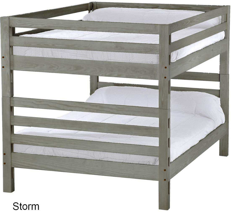 Ladder End Bunk Bed, Queen Over Queen, By Crate Designs. 4008