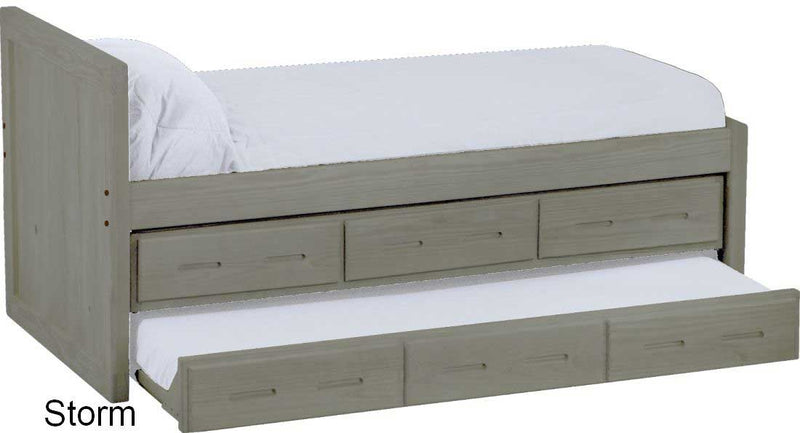 Captain's Bed with Drawers and Trundle, Queen, By Crate Designs. 4511