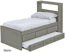 Captain's Bookcase Bed with Drawers and Trundle Bed, Twin, By Crate Designs. 4355