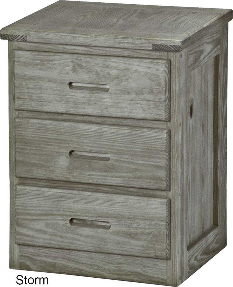 3 Drawer Night Table, 30" Tall, By Crate Designs. 7009D