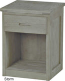 1 Drawer Night Table, 30" Tall, By Crate Designs. 7009