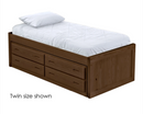 Captain's Bed with 4 Drawer Unit, Full, 26" Headboard and Footboard, By Crate Designs. 4410, 4410Q.