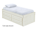 Captain's Bed with 4 Drawer Unit, Full, 26" Headboard and Footboard, By Crate Designs. 4410, 4410Q.
