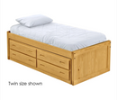 Captain's Bed With 4 Drawer Unit, Twin, 26" Headboard and Footboard,By Crate Designs. 4010