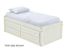 Captain's Bed With 4 Drawer Unit, Twin, 26" Headboard and Footboard,By Crate Designs. 4010