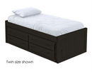 Captain's Bed With 4 Drawer Unit, Twin, 26" Headboard and Footboard,By Crate Designs. 4010