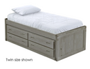 Captain's Bed With 4 Drawer Unit, Twin, 26" Headboard and Footboard,By Crate Designs. 4010