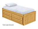 Captain's Bed with 4 Drawer Unit, Full, 26" Headboard and Footboard, By Crate Designs. 4410, 4410Q.