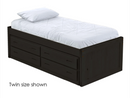 Captain's Bed with 4 Drawer Unit, Full, 26" Headboard and Footboard, By Crate Designs. 4410, 4410Q.