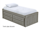 Captain's Bed with 4 Drawer Unit, Full, 26" Headboard and Footboard, By Crate Designs. 4410, 4410Q.