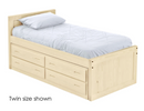 Captain's Bed with 4 Drawer Unit, Full, 39" Headboard and 26" Footboard By Crate Designs. 4411