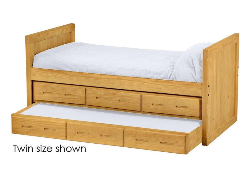 Captain's Day Bed with Drawers and Trundle, King, 39" Headboard and Footboard By Crate Designs. 4612