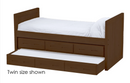 Captain's Day Bed with Drawers and Trundle, King, 39" Headboard and Footboard By Crate Designs. 4612