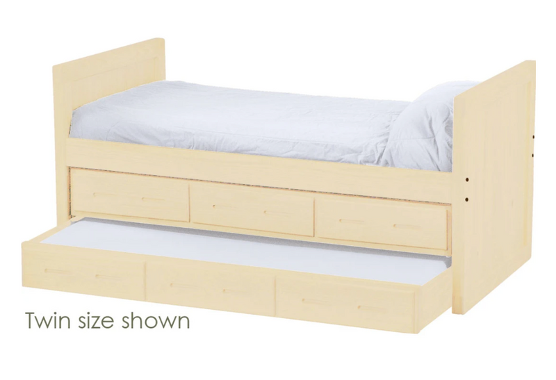 Captain's Day Bed with Drawers and Trundle, King, 39" Headboard and Footboard By Crate Designs. 4612