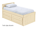 Captain's Bed with 4 Drawer Unit, King, 39" Headboard and 26" Footboard By Crate Designs. 4611
