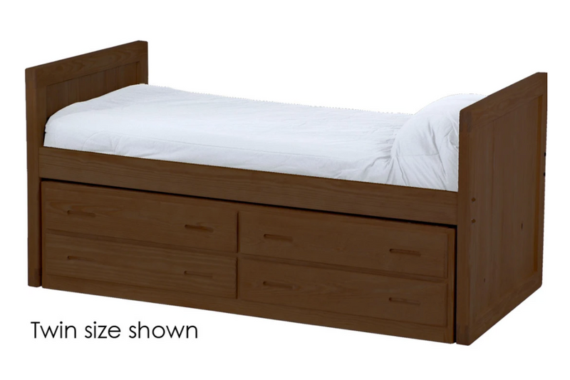 Captain's Day Bed with 4 Drawer Unit, King, 39" Headboard and Footboard By Crate Designs. 4612