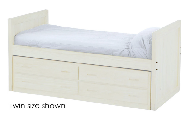 Captain's Day Bed with 4 Drawer Unit, King, 39" Headboard and Footboard By Crate Designs. 4612