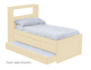Captain's Bookcase Bed with Drawers and Trundle Bed, Twin, By Crate Designs. 4355
