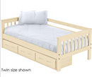 Mission Day Bed with Drawers, Twin, 29" High, By Crate Designs. 4717