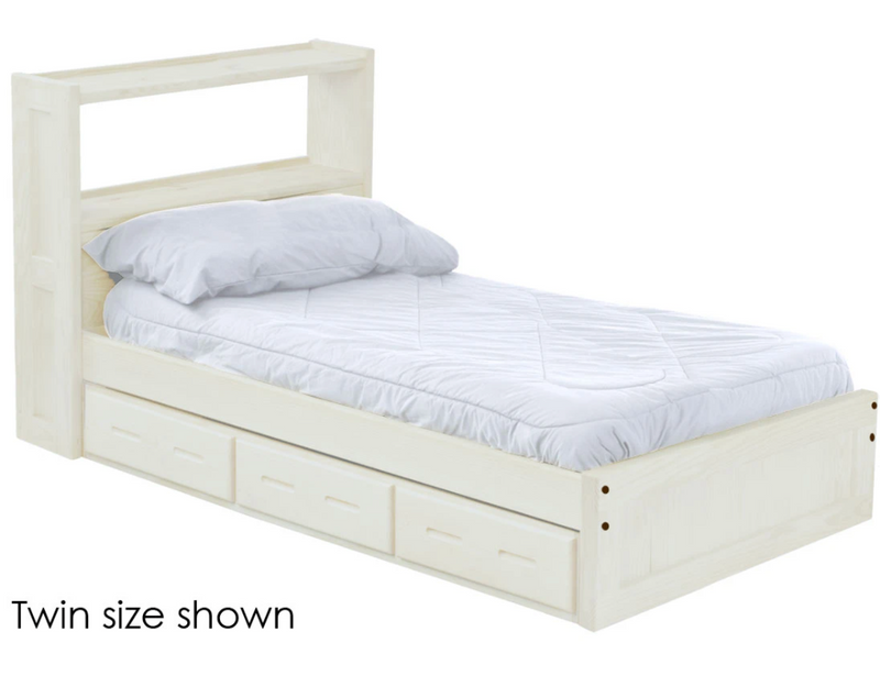 Bookcase Bed with Drawers, Full, By Crate Designs. 4436