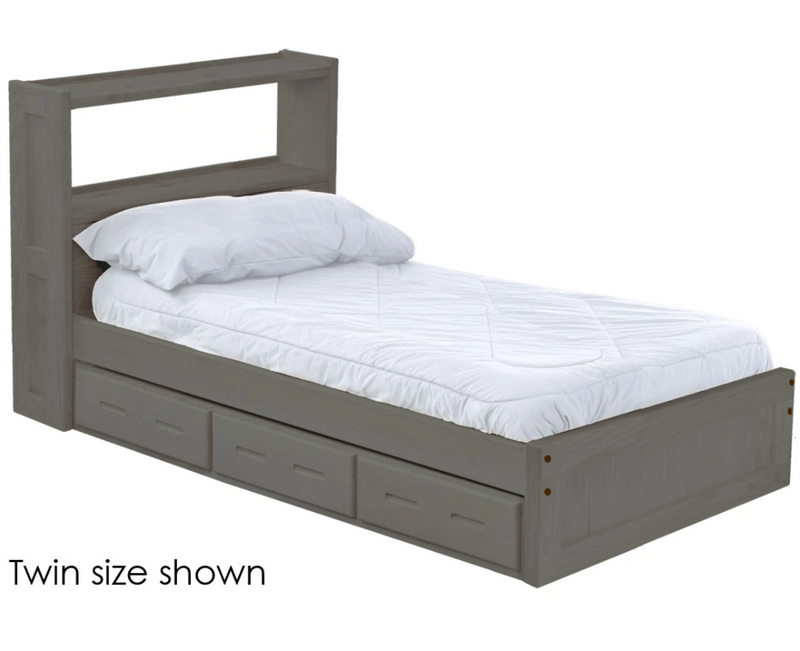 Bookcase Bed with Drawers, Full, By Crate Designs. 4436