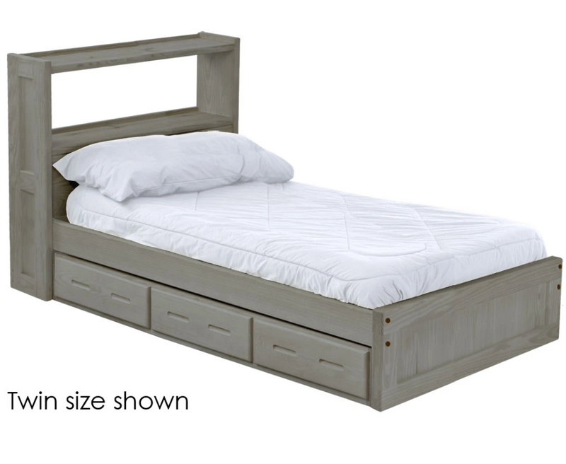 Bookcase Bed with Drawers, Full, By Crate Designs. 4436